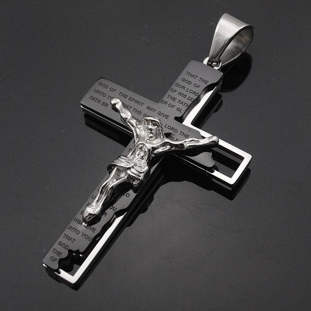 Stainless Steel Crucifix Necklace for Men and Women