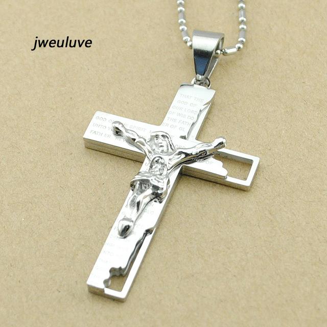 Stainless Steel Crucifix Necklace for Men and Women