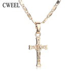 Gold Crucifix Necklace for Women