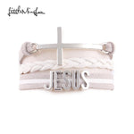 Cross Jesus Leather Charm Bracelet for Women